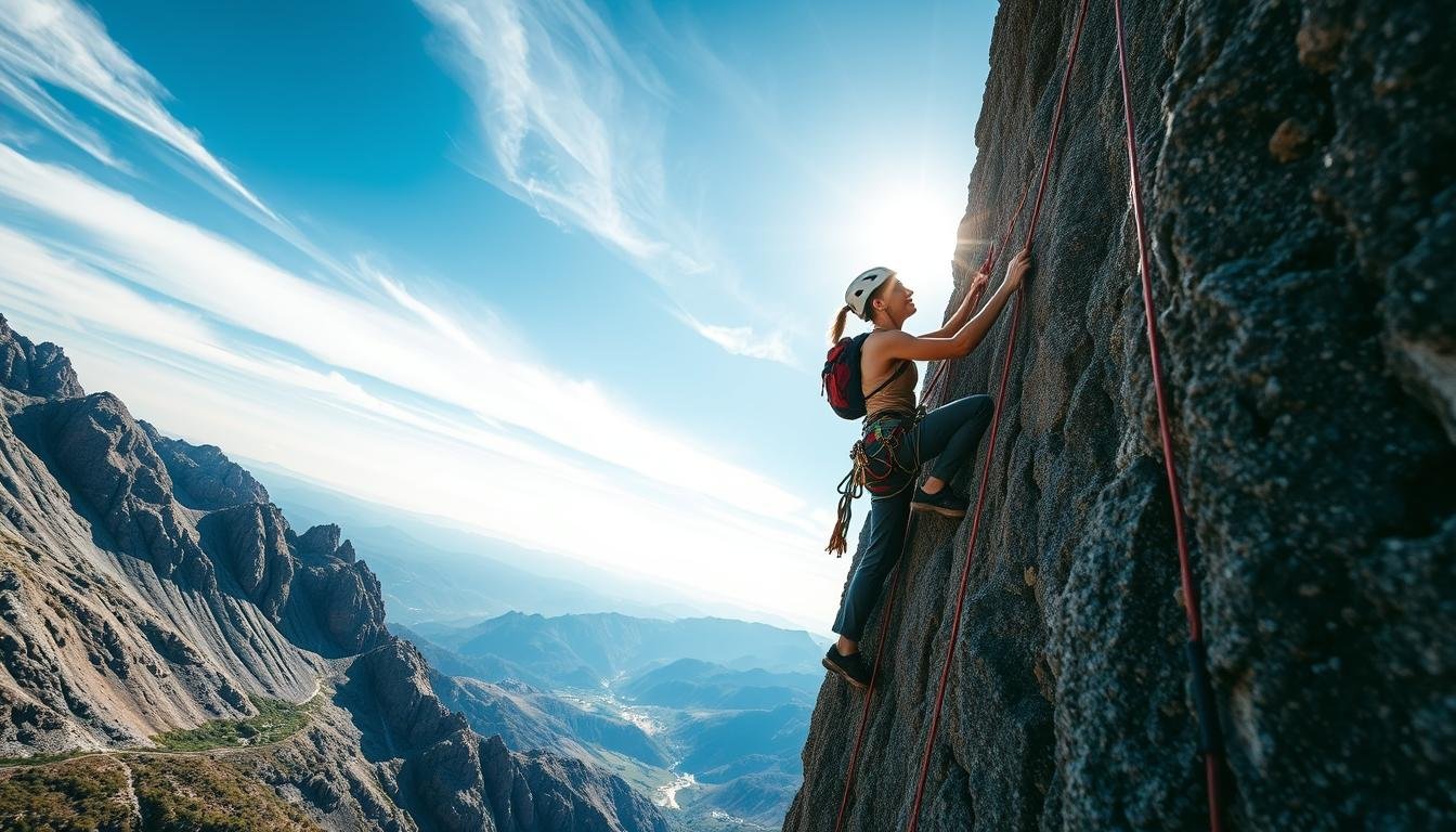 Overcoming fear in lead climbing