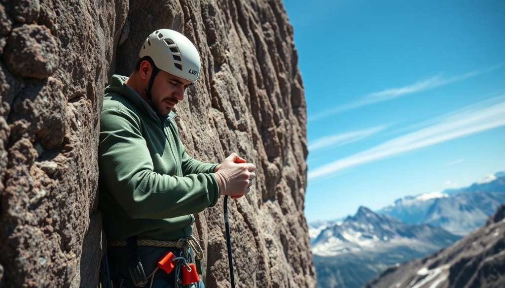 Trad climbing