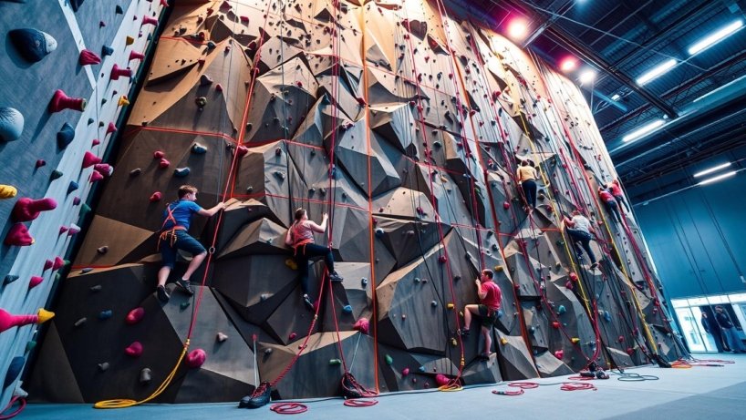 Indoor lead climbing